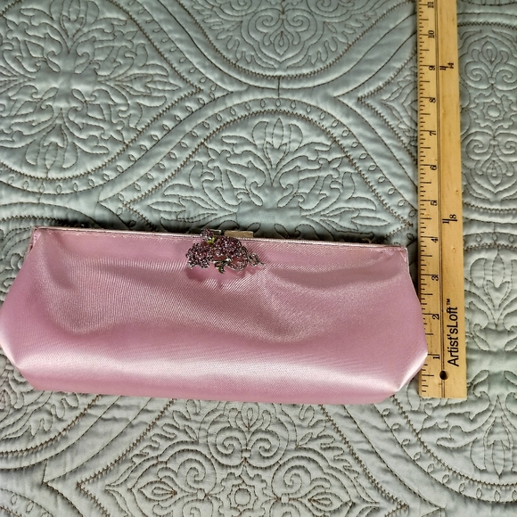 2/$30‎ Handmade Petal Pink Satin Womens Formal Womens Purse Handbag Whimsical - Picture 13 of 15
